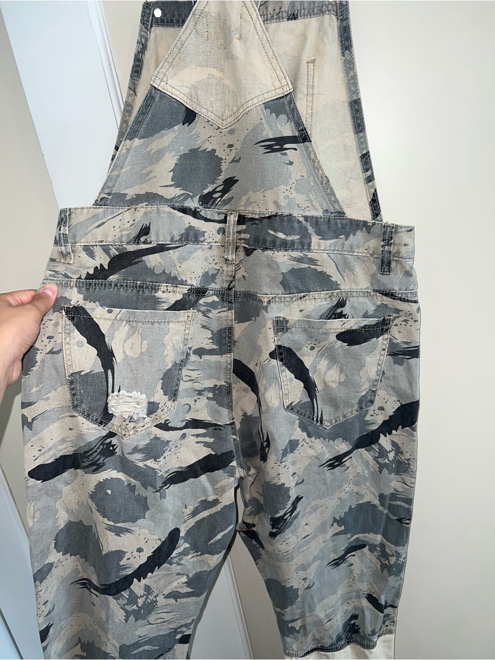 Pol Camo Patchwork Distressed Overalls - Picture 8 of 14
